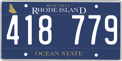 RI license plate 418779