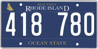 RI license plate 418780