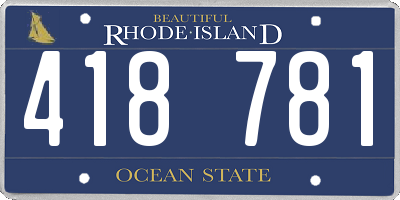 RI license plate 418781