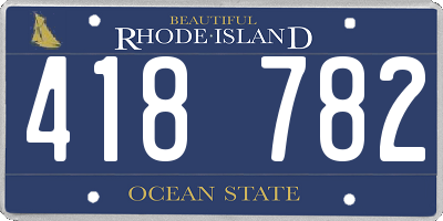 RI license plate 418782