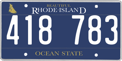 RI license plate 418783