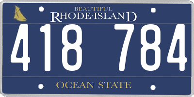 RI license plate 418784