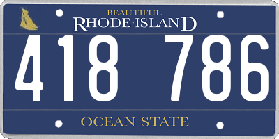RI license plate 418786