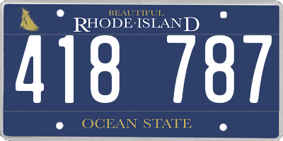 RI license plate 418787