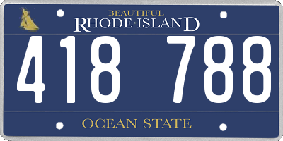 RI license plate 418788
