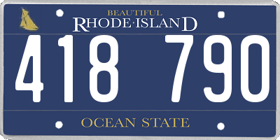 RI license plate 418790