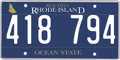 RI license plate 418794