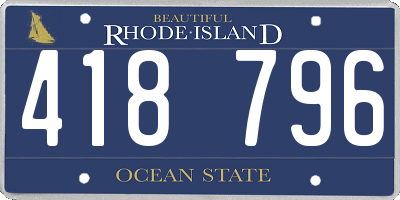 RI license plate 418796