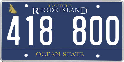 RI license plate 418800