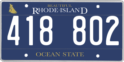 RI license plate 418802