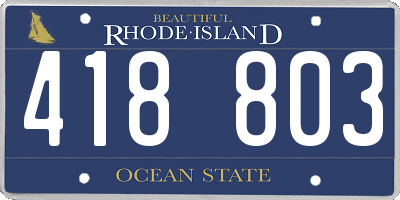 RI license plate 418803