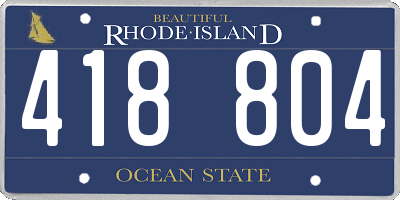 RI license plate 418804