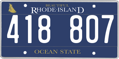 RI license plate 418807