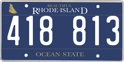 RI license plate 418813