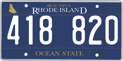 RI license plate 418820