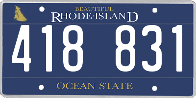RI license plate 418831