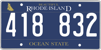 RI license plate 418832