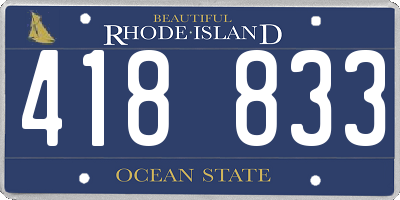 RI license plate 418833