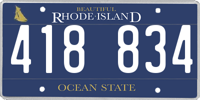 RI license plate 418834