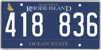 RI license plate 418836
