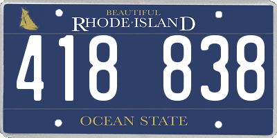 RI license plate 418838