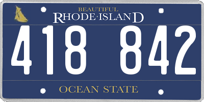 RI license plate 418842