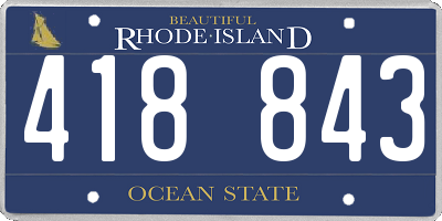 RI license plate 418843