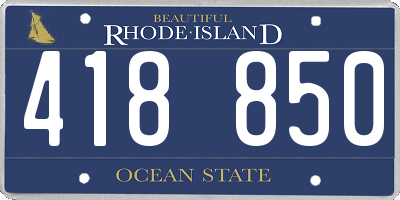 RI license plate 418850