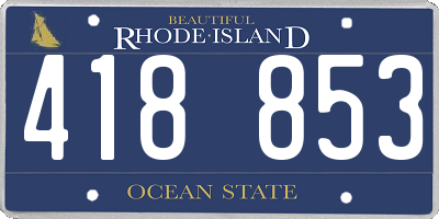 RI license plate 418853
