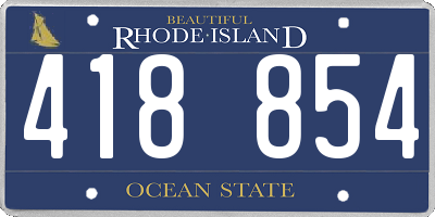 RI license plate 418854