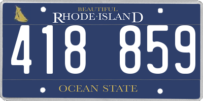 RI license plate 418859