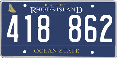 RI license plate 418862