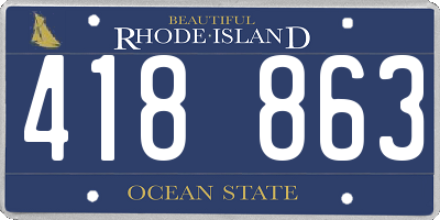 RI license plate 418863