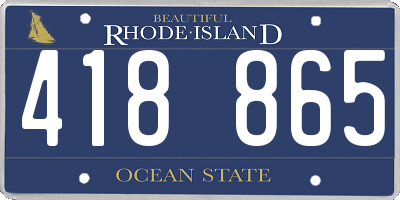 RI license plate 418865