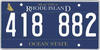 RI license plate 418882