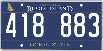 RI license plate 418883