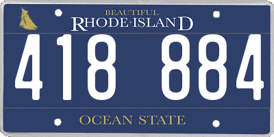 RI license plate 418884