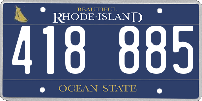 RI license plate 418885
