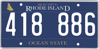 RI license plate 418886