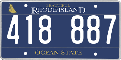 RI license plate 418887