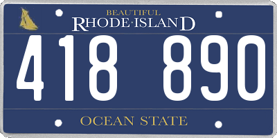RI license plate 418890