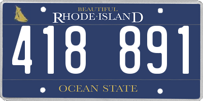RI license plate 418891