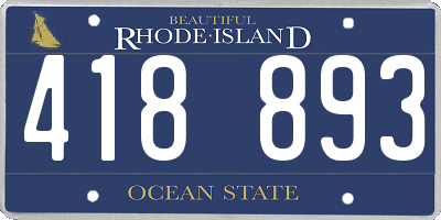 RI license plate 418893