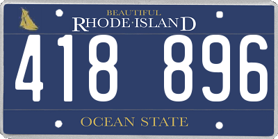RI license plate 418896
