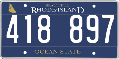 RI license plate 418897