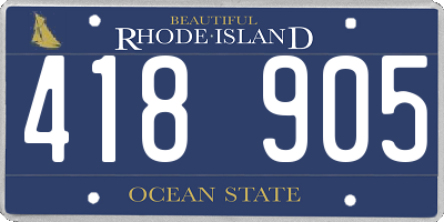 RI license plate 418905