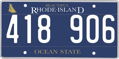 RI license plate 418906