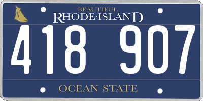 RI license plate 418907