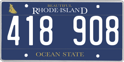 RI license plate 418908
