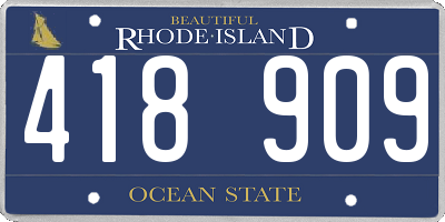 RI license plate 418909